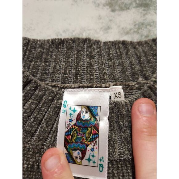 Queen of sparkles diagonal feather sweater dress sz XS - Picture 4 of 6